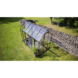 HALLS szklarnia ogrodowa ICON PLANTHOUSE 6 (7,3 m2; 1,93 x 3,79 m) czarna, szkło hartowane + baza